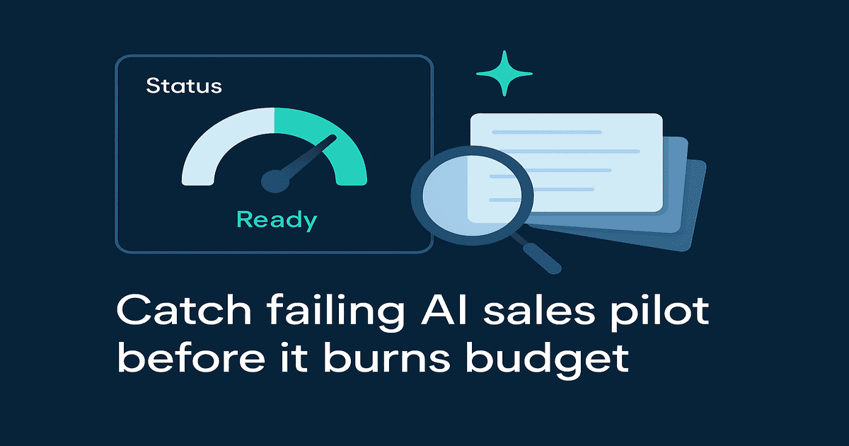 Your AI SDR Pilot Isn't Broken. Run This Data Check Before You Blame the Model.